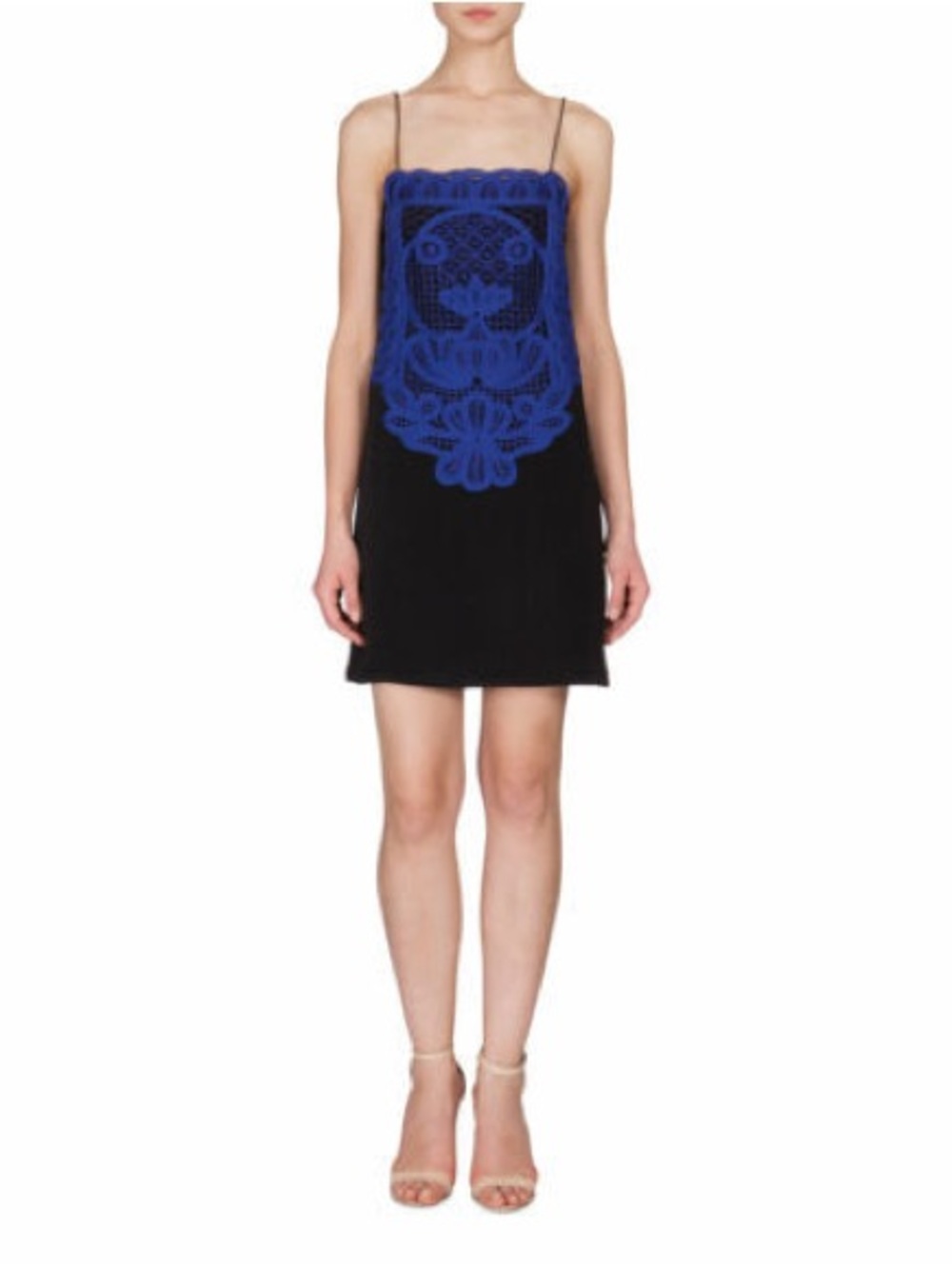 VICTORIA BECKHAM 100% Silk Slip Mini Dress Spaghetti Straps Lace Overlay Y2K 4 - Picture 9 of 9